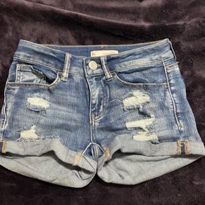 Denim ripped shorts